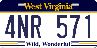 WV license plate 4NR571
