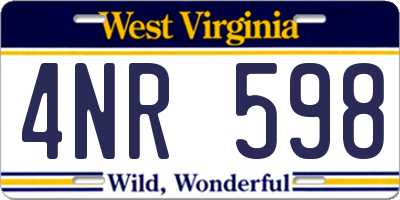 WV license plate 4NR598