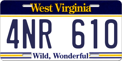 WV license plate 4NR610