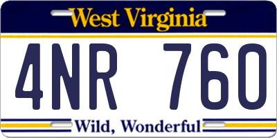 WV license plate 4NR760