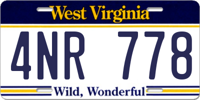 WV license plate 4NR778