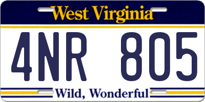 WV license plate 4NR805