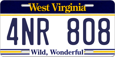 WV license plate 4NR808