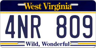 WV license plate 4NR809
