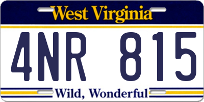WV license plate 4NR815