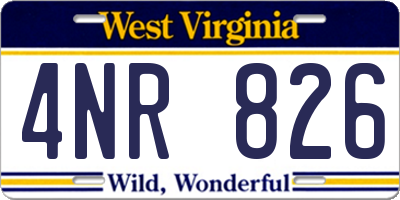 WV license plate 4NR826
