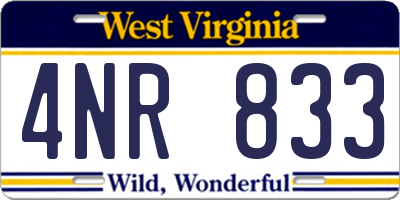 WV license plate 4NR833