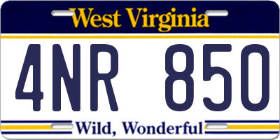 WV license plate 4NR850