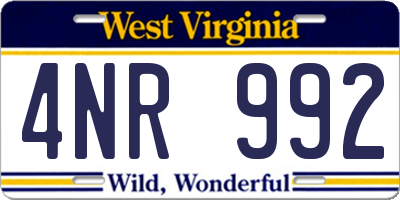 WV license plate 4NR992