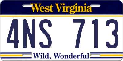WV license plate 4NS713