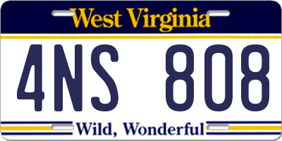 WV license plate 4NS808