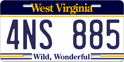 WV license plate 4NS885