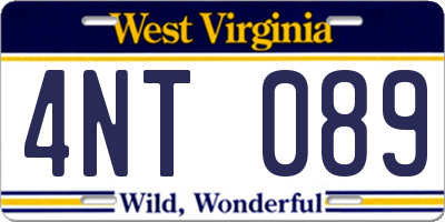 WV license plate 4NT089
