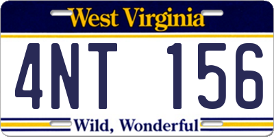 WV license plate 4NT156