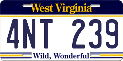 WV license plate 4NT239