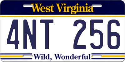 WV license plate 4NT256