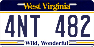 WV license plate 4NT482