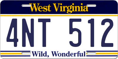 WV license plate 4NT512
