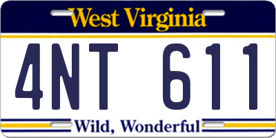 WV license plate 4NT611