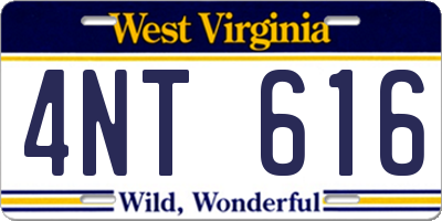 WV license plate 4NT616