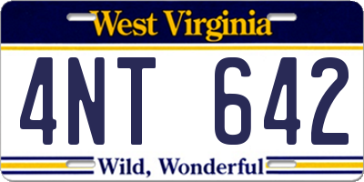 WV license plate 4NT642