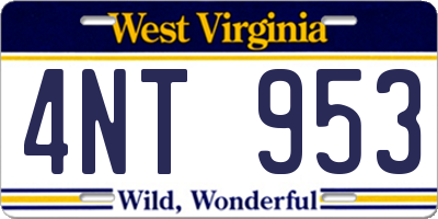WV license plate 4NT953