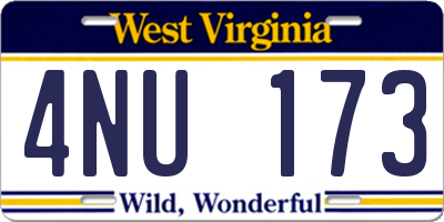 WV license plate 4NU173