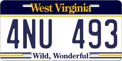 WV license plate 4NU493