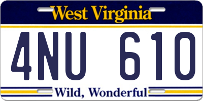 WV license plate 4NU610