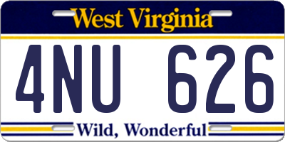 WV license plate 4NU626