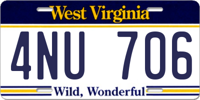 WV license plate 4NU706
