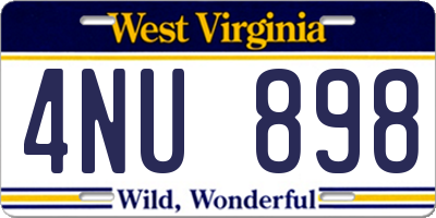 WV license plate 4NU898