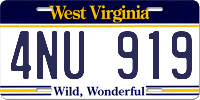 WV license plate 4NU919