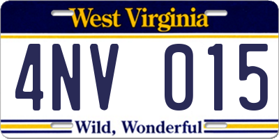 WV license plate 4NV015
