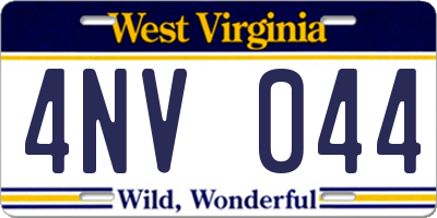 WV license plate 4NV044