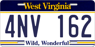 WV license plate 4NV162