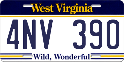 WV license plate 4NV390