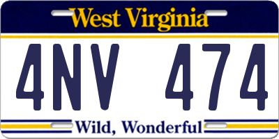 WV license plate 4NV474