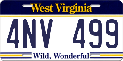 WV license plate 4NV499