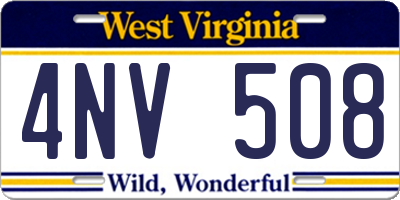 WV license plate 4NV508