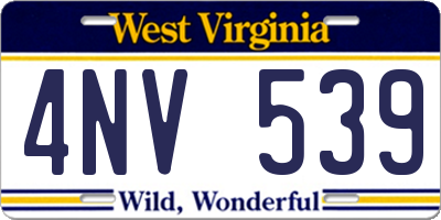 WV license plate 4NV539