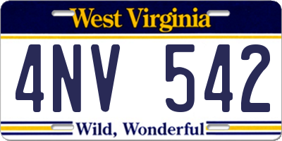 WV license plate 4NV542