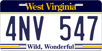 WV license plate 4NV547