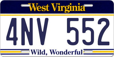 WV license plate 4NV552