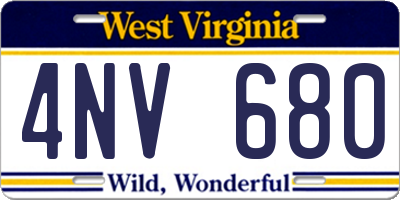 WV license plate 4NV680