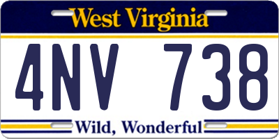 WV license plate 4NV738