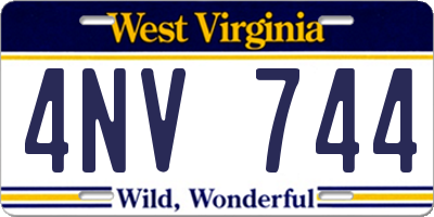 WV license plate 4NV744