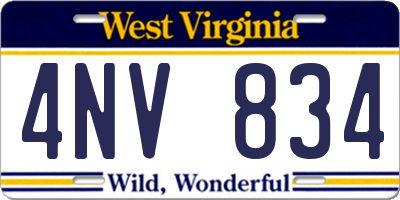 WV license plate 4NV834