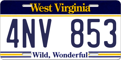 WV license plate 4NV853