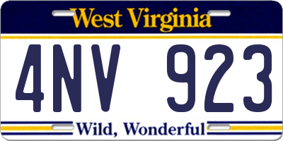 WV license plate 4NV923